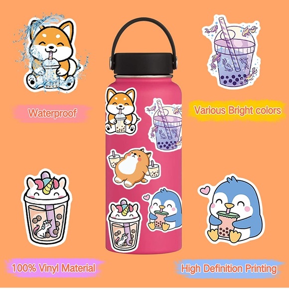 Kawaii Bubble Tea 12 Vinyl Stickers - Mystery Bundle - Picture 5 of 6